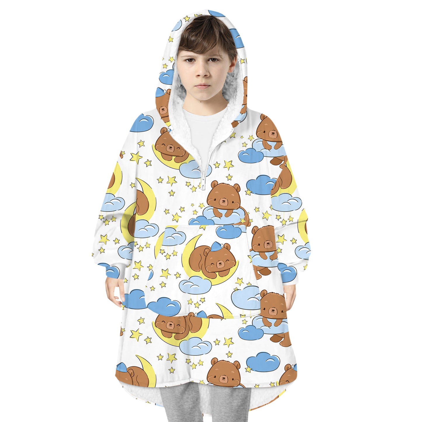 Soft Bee Print Lazy Wearable Watching TV Blanket