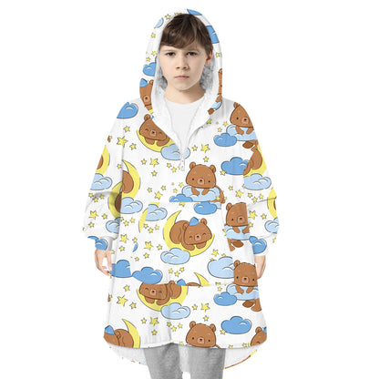 Soft Bee Print Lazy Wearable Watching TV Blanket