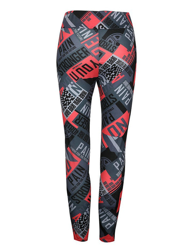 Sexy Letter Design See Through Yoga Leggings