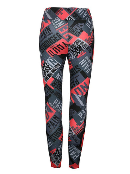 Sexy Letter Design See Through Yoga Leggings