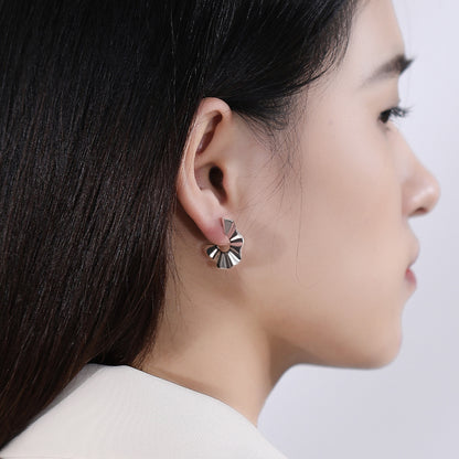 Fashion C Shape Sterling Silver Earrings for Women
