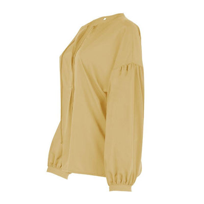 Simple Style V Neck Long Sleeves Leisure Shirts-STYLEGOING