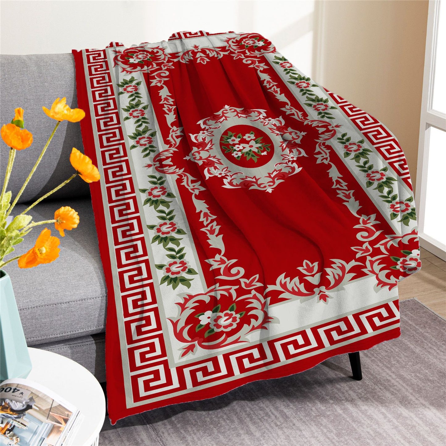 Vintage Boho Fleece Throw Blankets