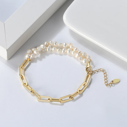 Women Water Baroque Pearl Sterling Silver Bracelet
