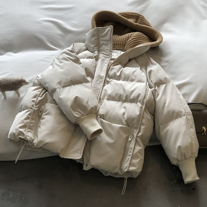 Winter Warm Short Cotton Coats with Knitting Hats