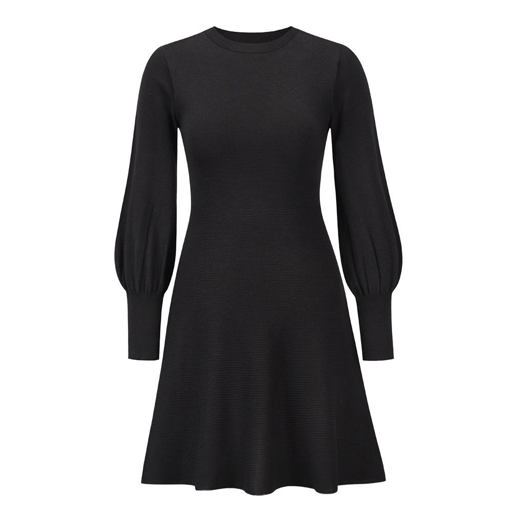 Women Plus Sizes Knitting Winter Dresses-STYLEGOING