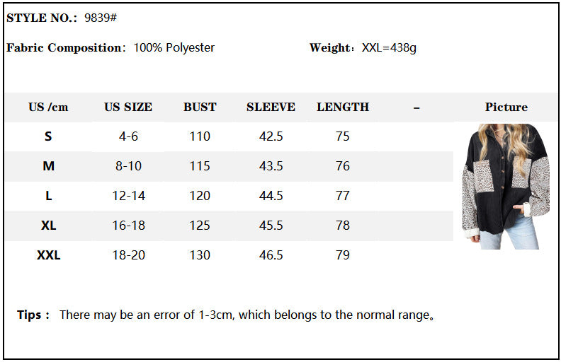 Casual Leopard Design Women Long Sleeves Shirts