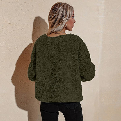 Women V Neck Long Sleeves Short Overcoat-STYLEGOING