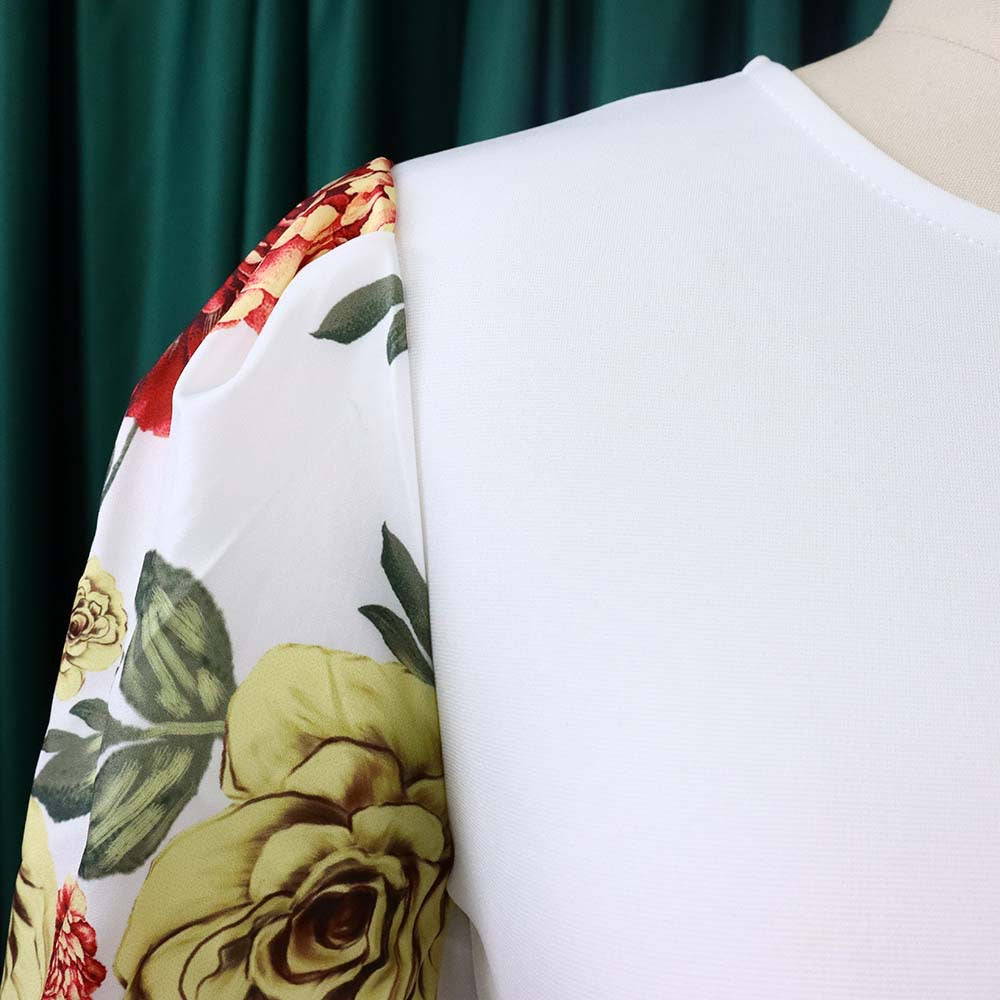Classy Floral Print Plus Sizes Dresses for Women