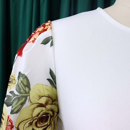 Classy Floral Print Plus Sizes Dresses for Women