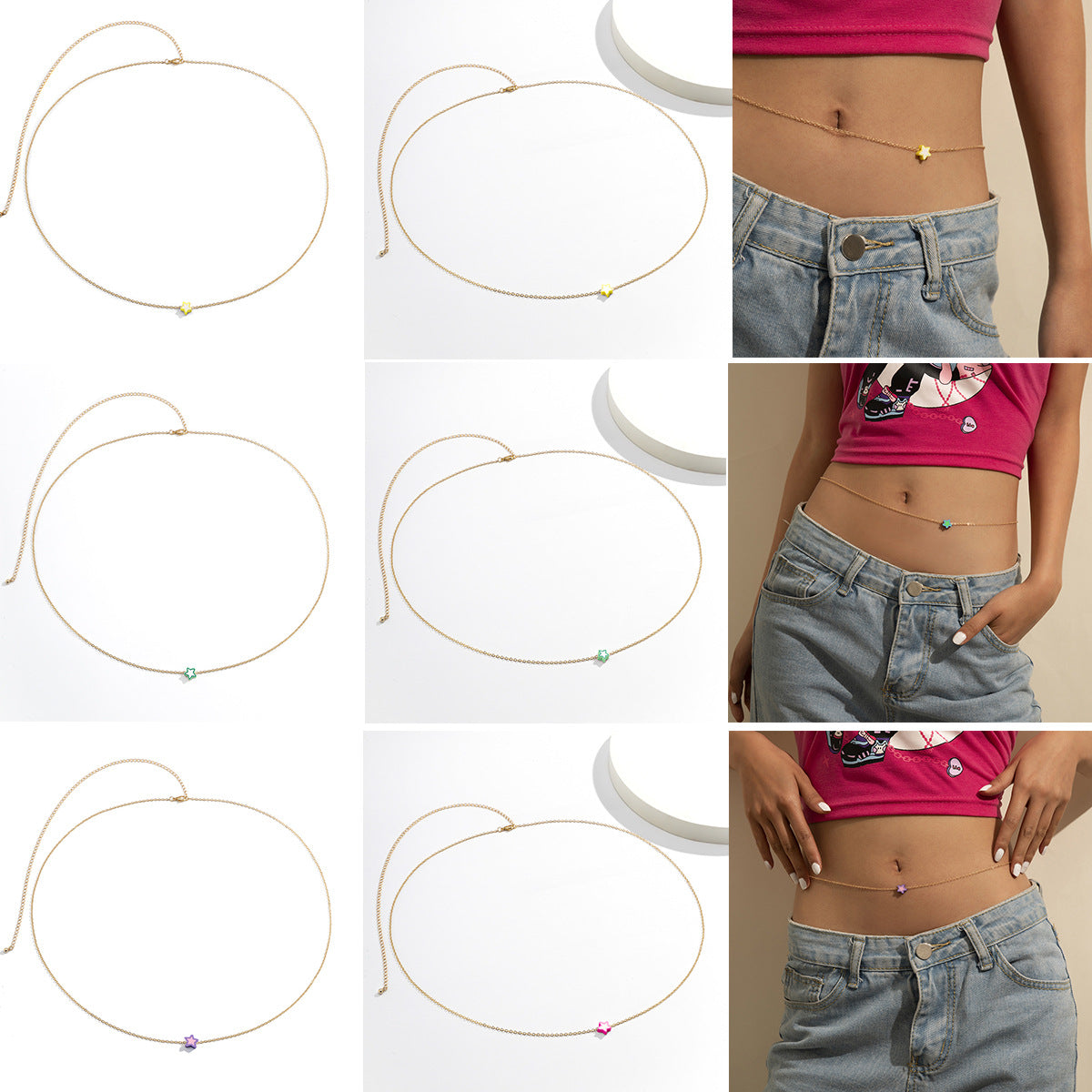 Summer Beach Star Design Metal Waist Chains