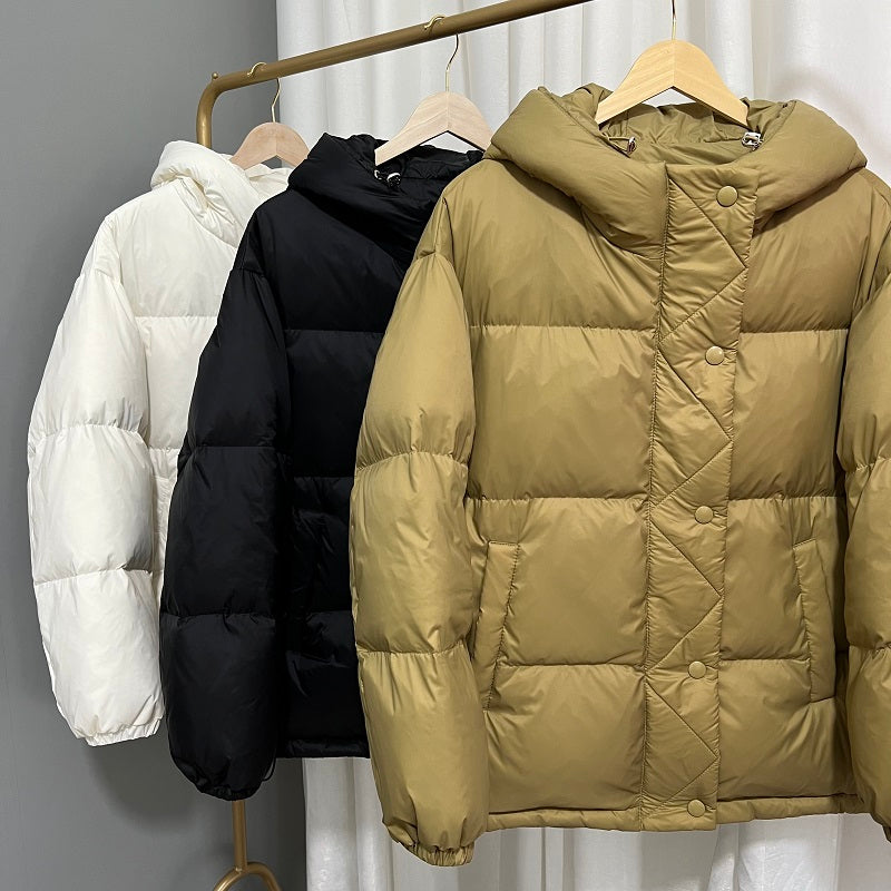 Winter Down Fashion Overcoats with Hats
