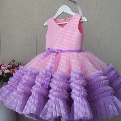 Cute Cake Style Kid's Party Princess Dresses