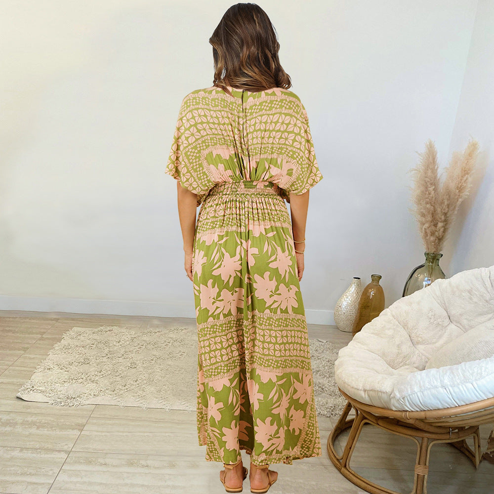 Summer Casual Bat Sleeves Beach Long Dresses
