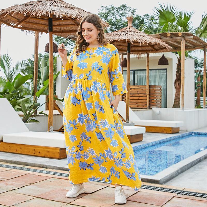 Casual Loose Half Sleeves Maxi Dresses-STYLEGOING