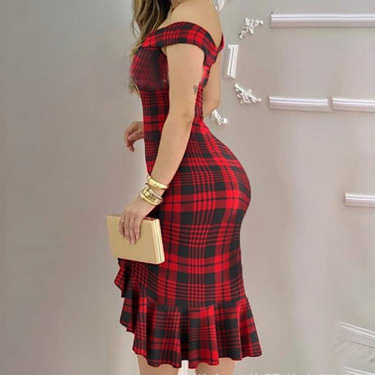Sexy Off The Shoulder Ruffled Short Dresses-STYLEGOING