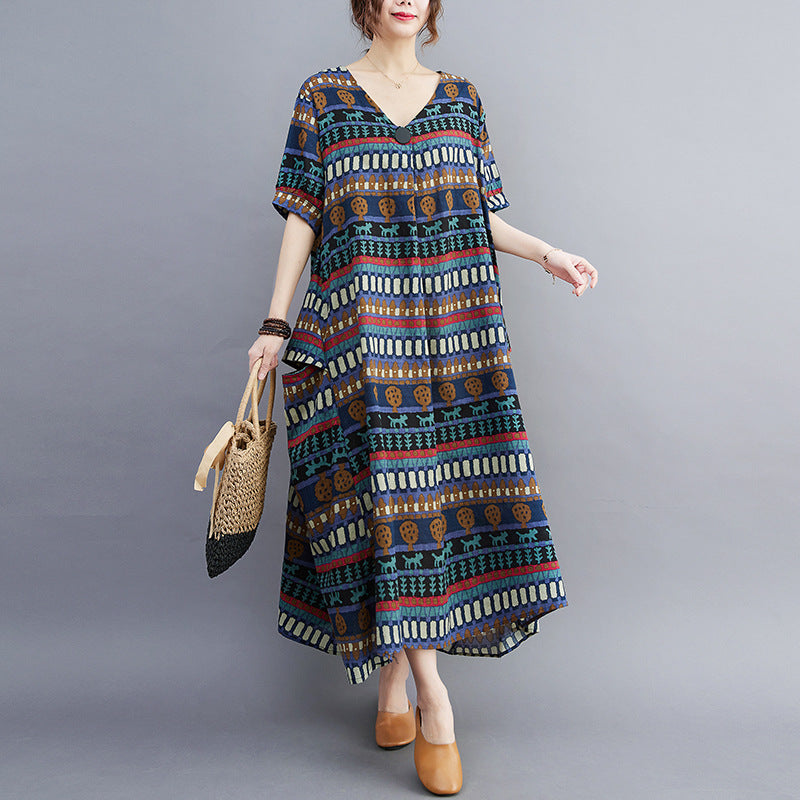 Blue Cat Design Women Plus Sizes Summer Dresses