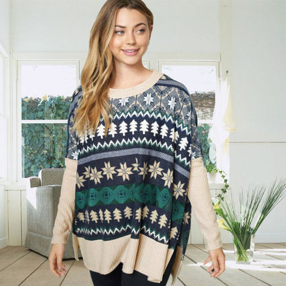Christmas Long Sleeves Knitting Fall Sweater