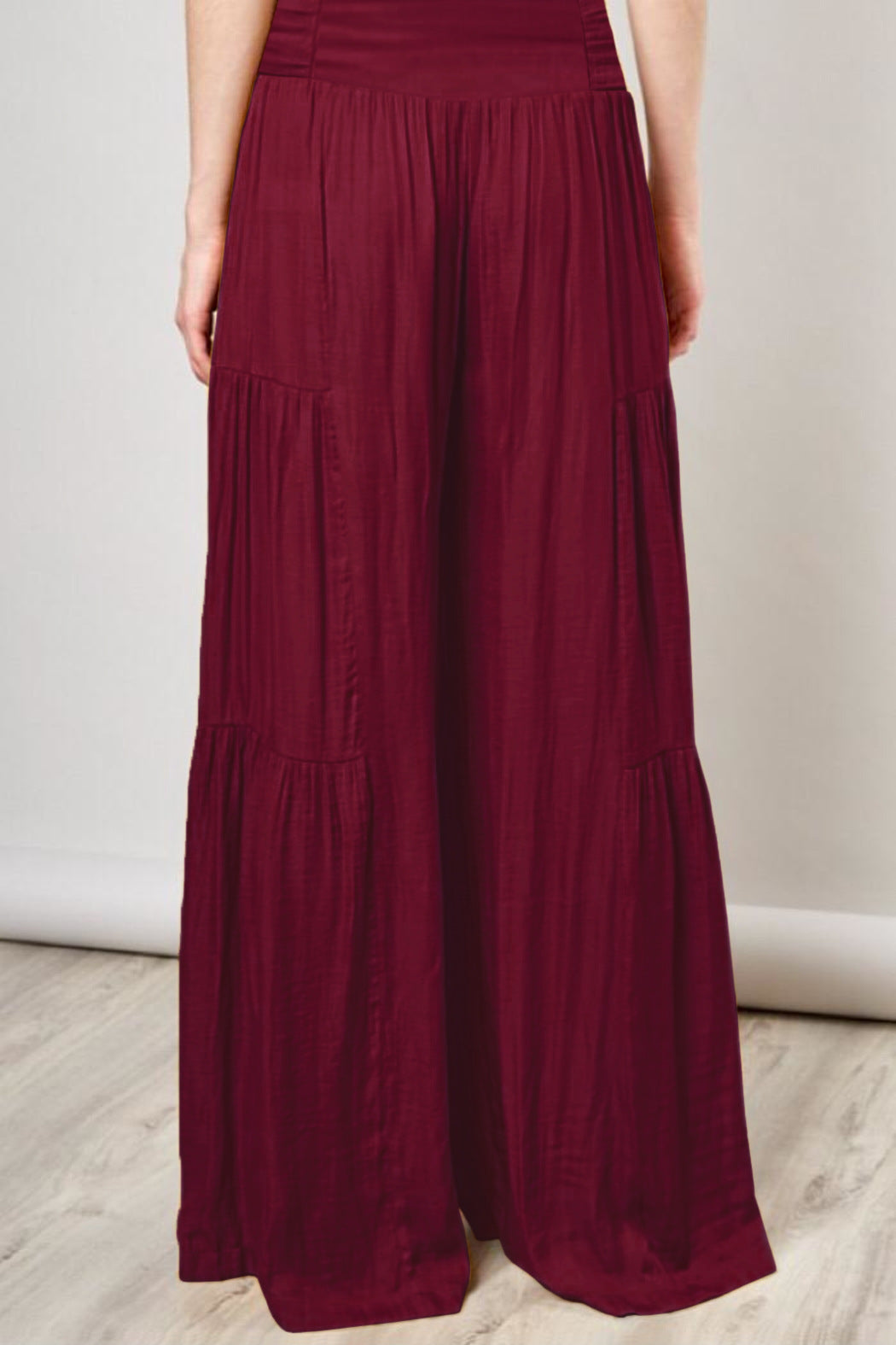 Casual Elastic Waist Wide Legs Pants