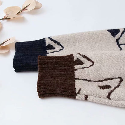 Casual Bear Design Knitted Cardigan Sweaters