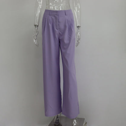 Casual High Waist Women Wide Legs Pants
