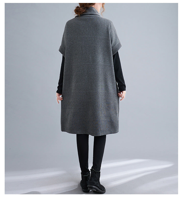 Elegant Turtleneck Plus Sizes Loose Dresses