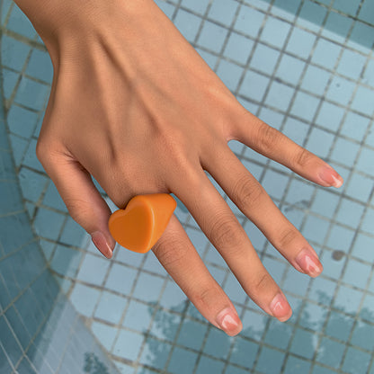 3D Sweetheart Design Acrylic Women Fashion Rings