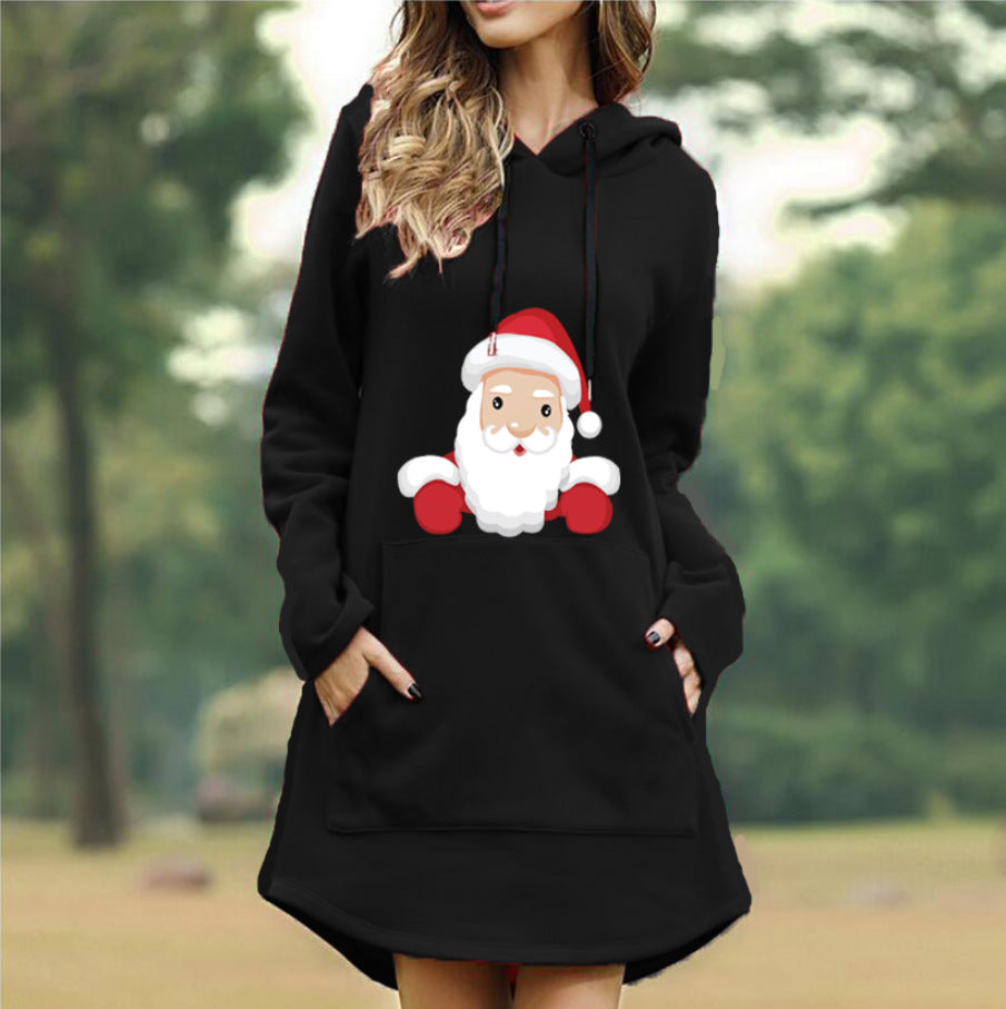 Christmas Long Sleeves Women Hoodies Dresses