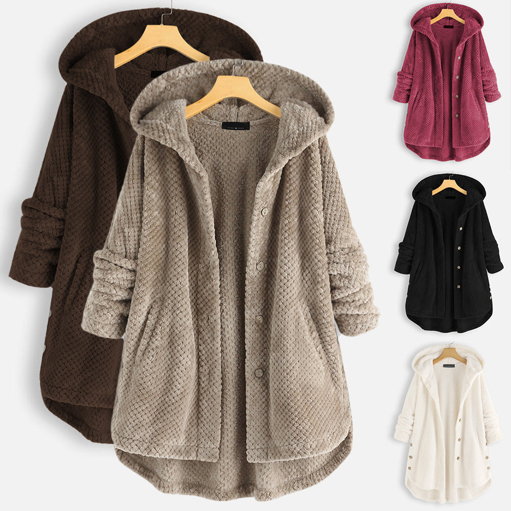Casual Women Velvet Puls Sizes Hoodies Overcoat