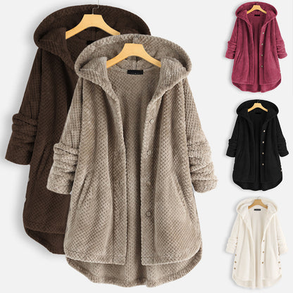 Casual Women Velvet Puls Sizes Hoodies Overcoat