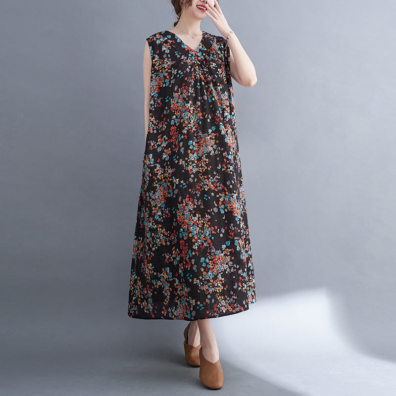 Casual Summer Linen Plus Sizes Sleeveless Dresses