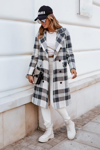 Fashion Women Plaid Woolen Overcoat for Winter--Free Shipping at meselling99