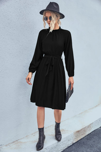 Elegant Long Sleeves Lace Up Women Dresses