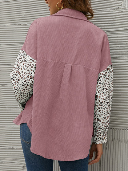 Casual Leopard Design Women Long Sleeves Shirts