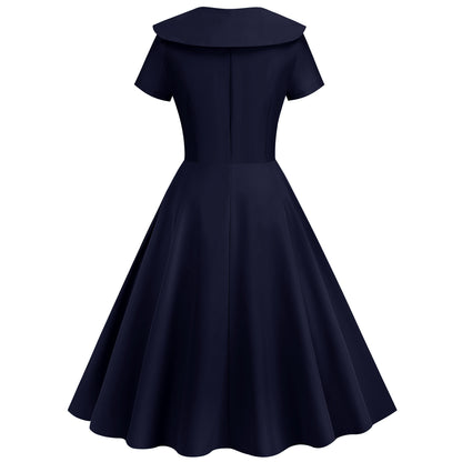 Vintage Short Sleeves A Line Dresses