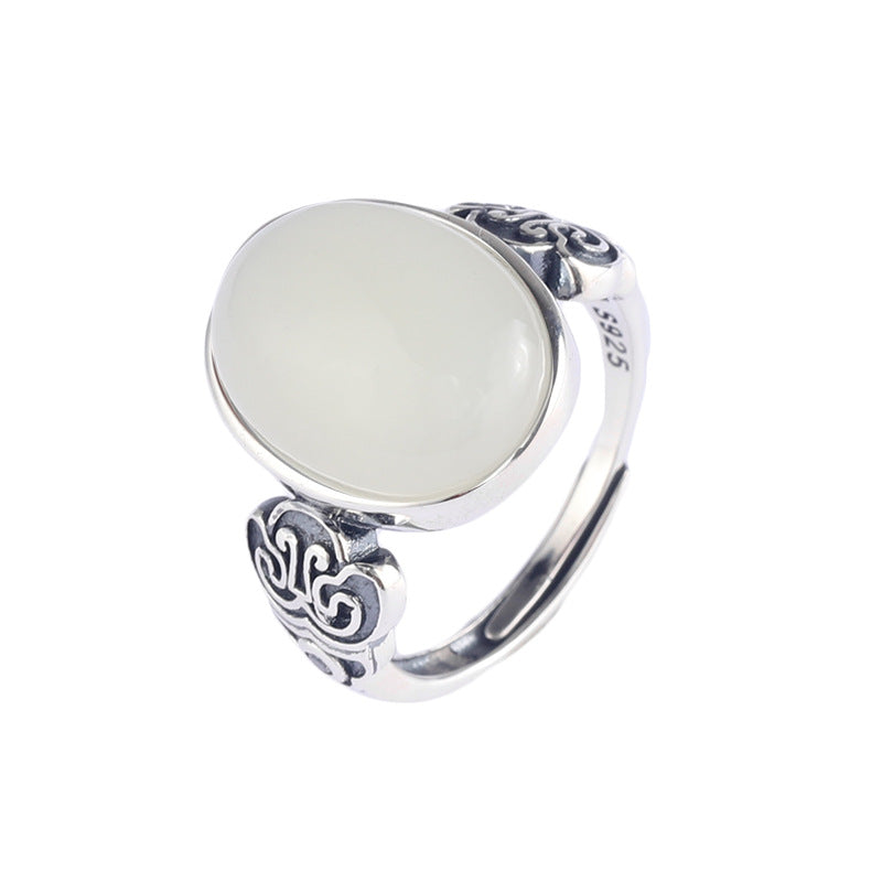 Vintage Lock Design Layin Craftmanship Silver Rings for Women