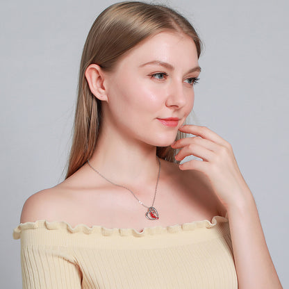 Lovely Red Birds Designed  Necklace for Women