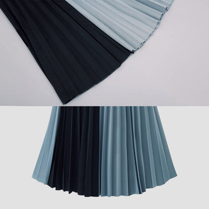 Women Contrast Color Women Pleated Skirts