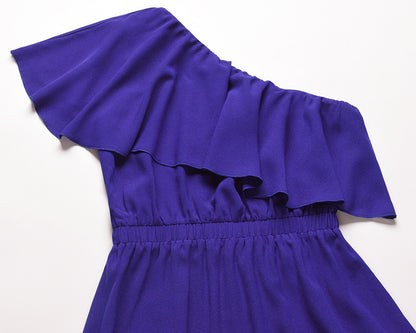Sexy One Shoulder Irregular Women Summer Dresses