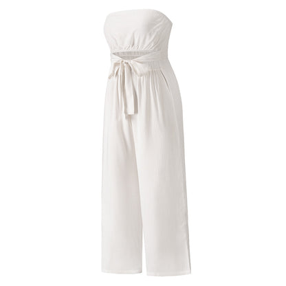 Summer Casual Strapless Backless Women Jumpsuits