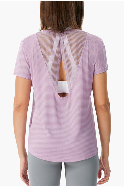 Summer Outdoor Fast Drying Short Sleeves Yoga Tops