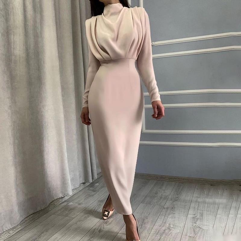 Elegant Round Neck High Neck Long Dresses