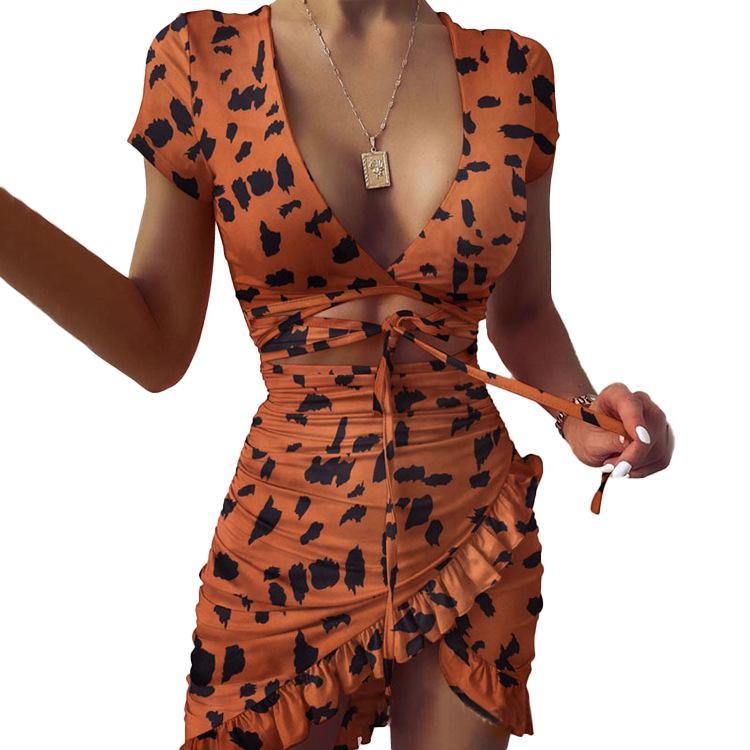 Sexy V-neck Irregular Tight Mini Dresses-STYLEGOING
