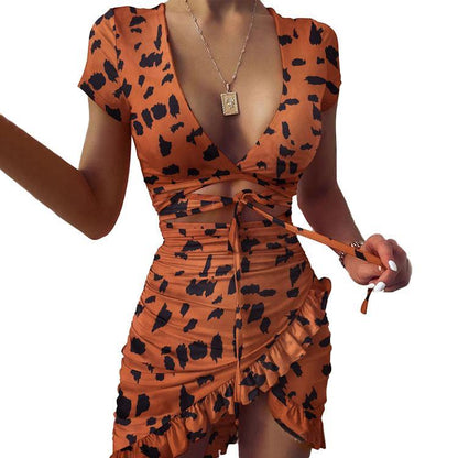 Sexy V-neck Irregular Tight Mini Dresses-STYLEGOING