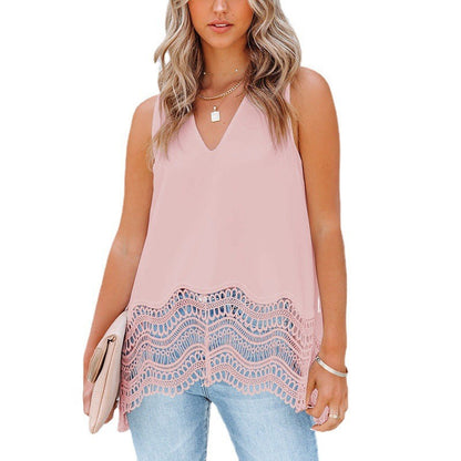 Casual Chiffon Sleeveless Vest Summer Crop Tops