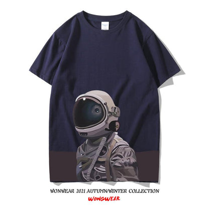Summer Men Astronaut Short Sleeves T Shirts