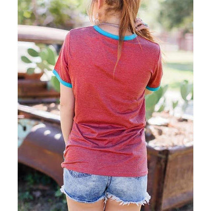 Women Summer Bohemian Short T-Shirts-STYLEGOING