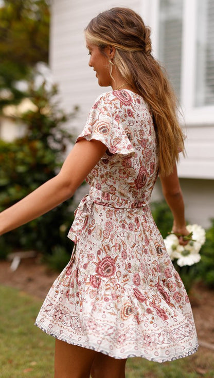 Summer Beach Bohemian Short Dresses-STYLEGOING