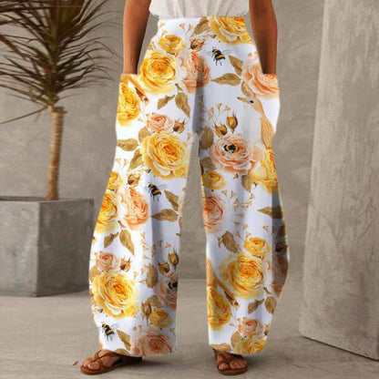 Casual Natural Waist Wide Legs Summer Long Pants