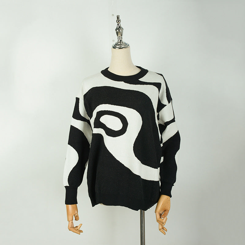 Women Round Neck Knitting Pullover Sweaters